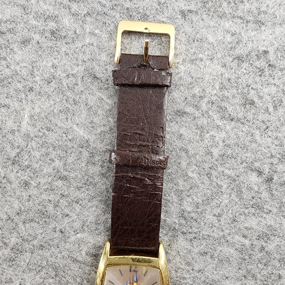 Disney Disneyland 50th Anniversary Special Edition Watch Gold Brown Castle FLAWS